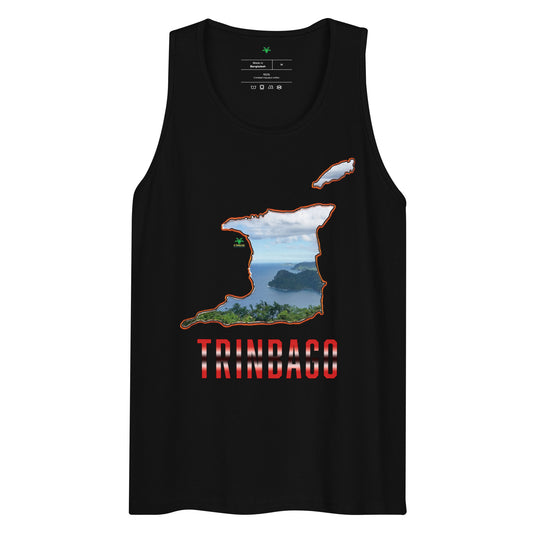 TRINBAGO Map & Photo, Maracas Bay Trinidad & Tobago Premium Men tank top