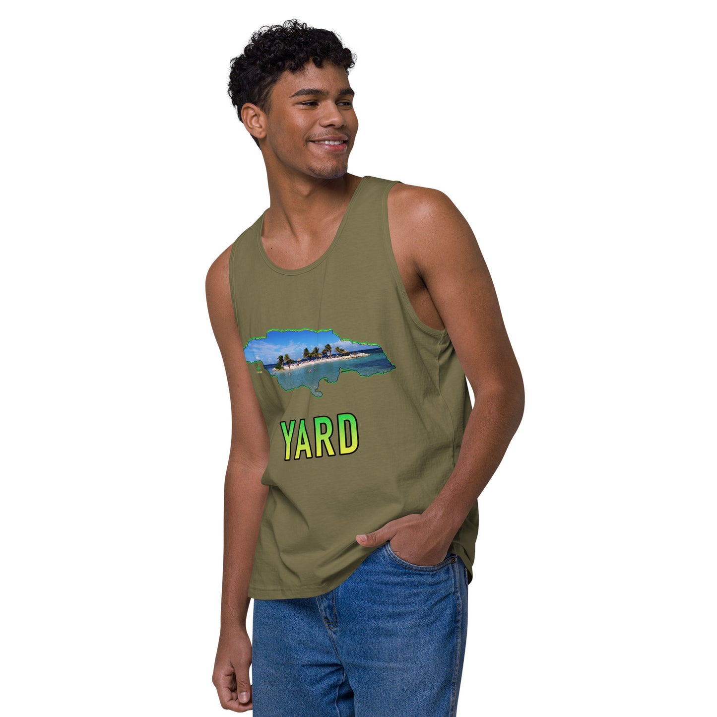 YARD Map & Photo Montego Bay Jamaica Premium Men tank top