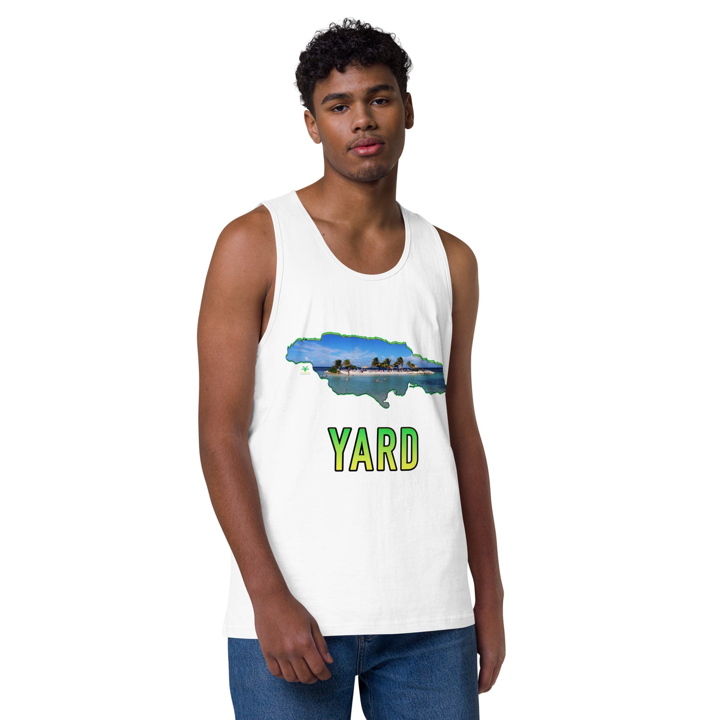 YARD Map & Photo Montego Bay Jamaica Premium Men tank top