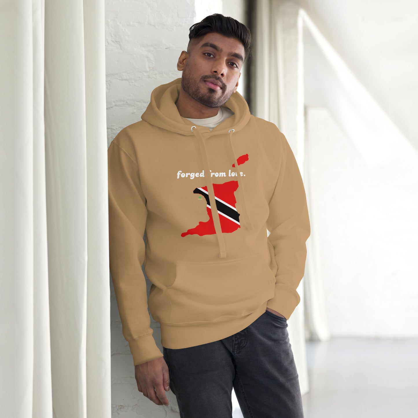 Forged from love Map & Flag of Trinidad & Tobago Unisex Hoodie