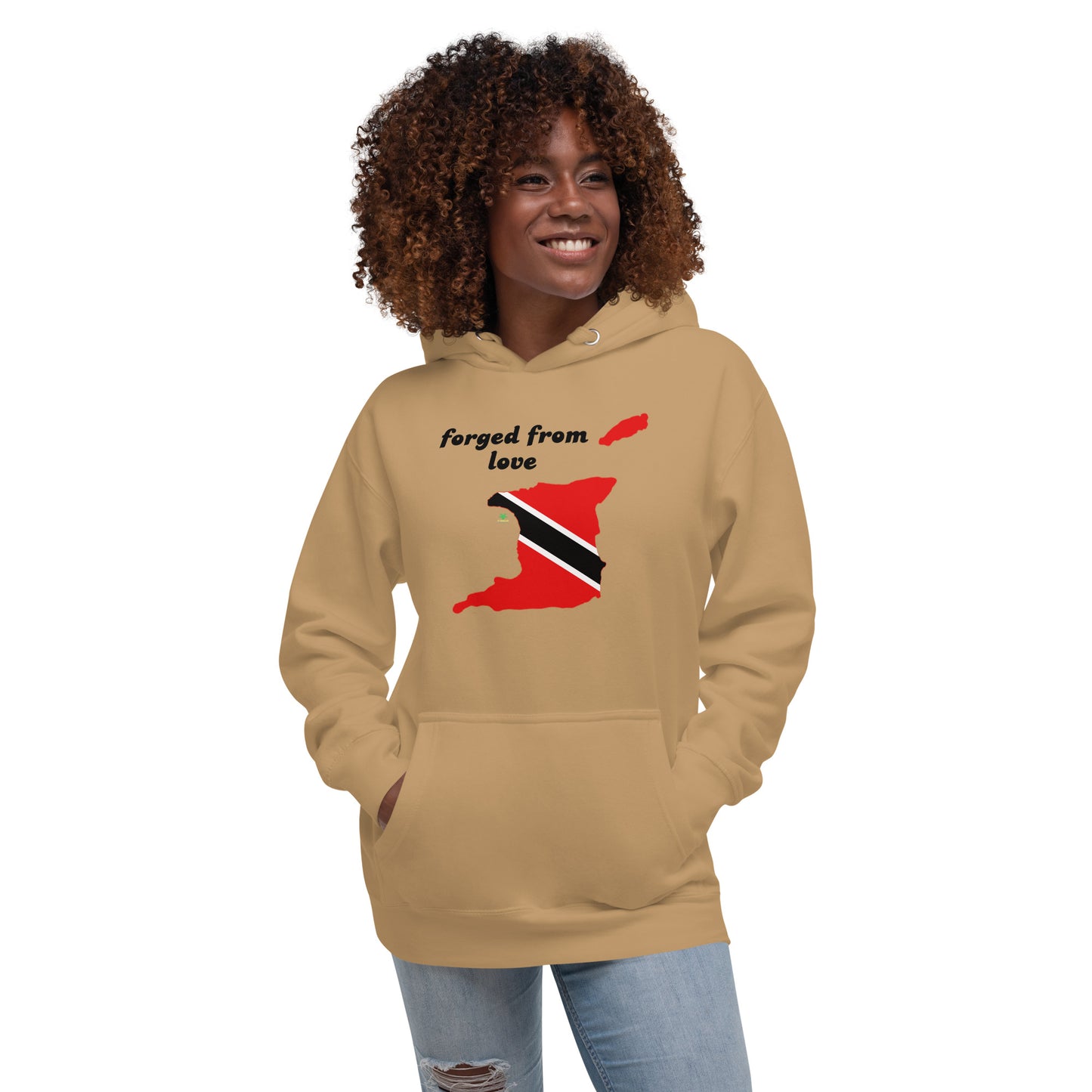 Forged from love Map & Flag of Trinidad & Tobago Unisex Hoodie