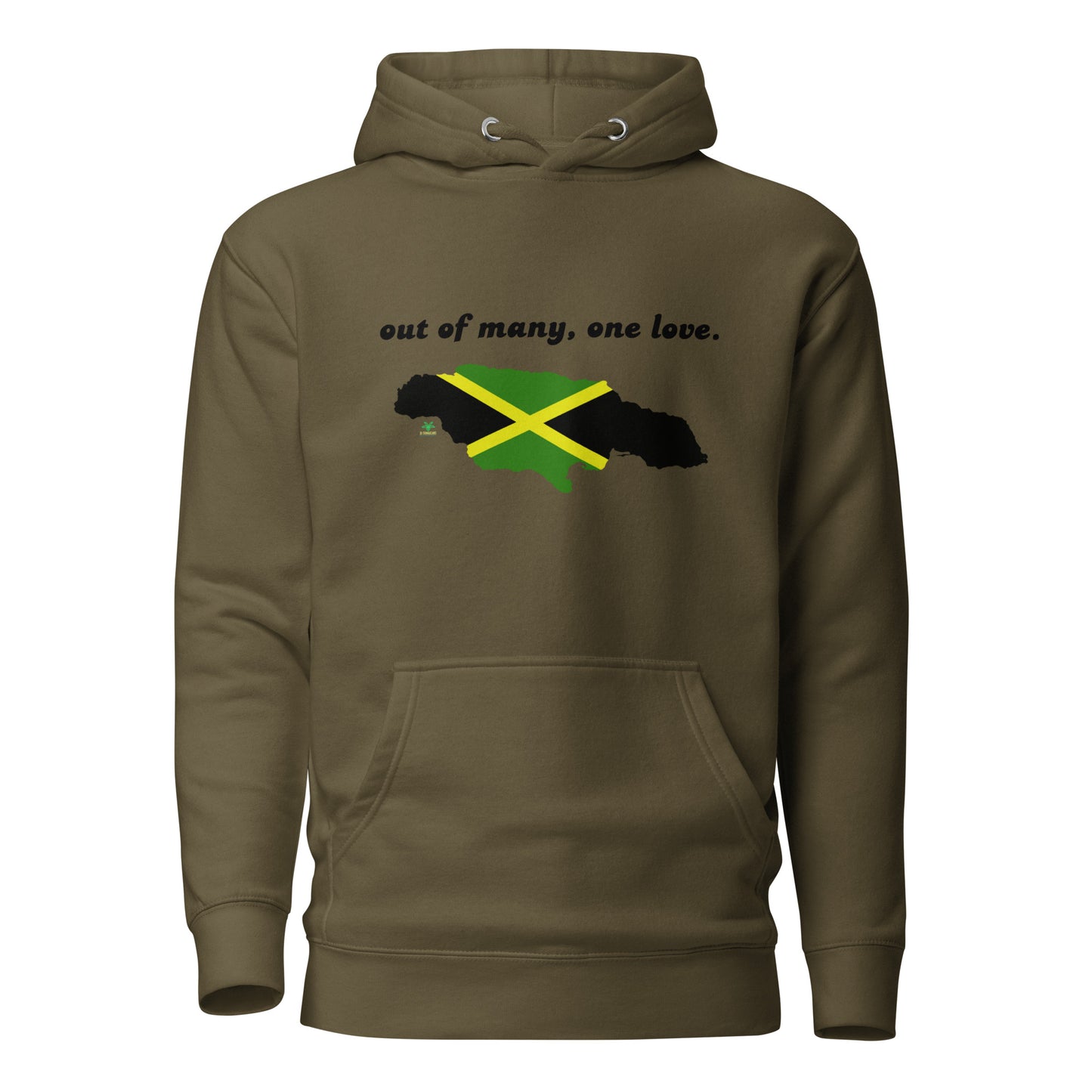 Out of Many, One Love Map & Flag of Jamaica Unisex Hoodie