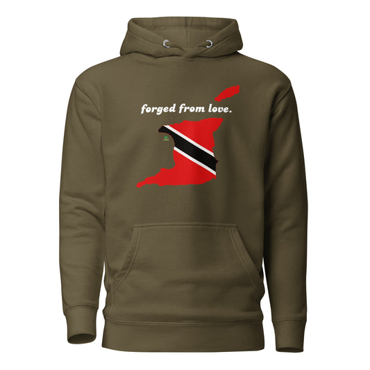 Forged from love Map & Flag of Trinidad & Tobago Unisex Hoodie