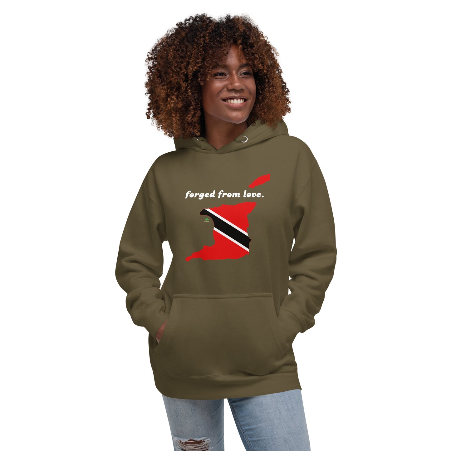 Forged from love Map & Flag of Trinidad & Tobago Unisex Hoodie