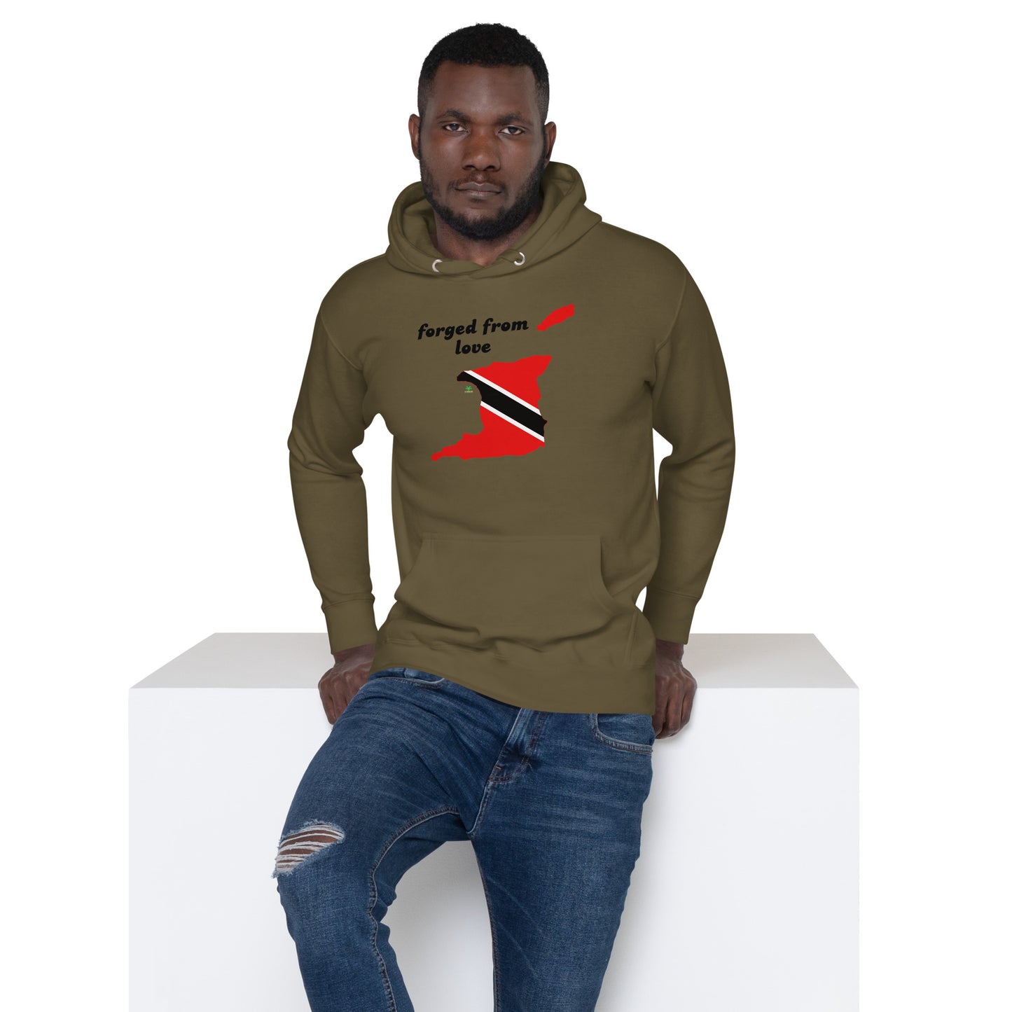 Forged from love Map & Flag of Trinidad & Tobago Unisex Hoodie