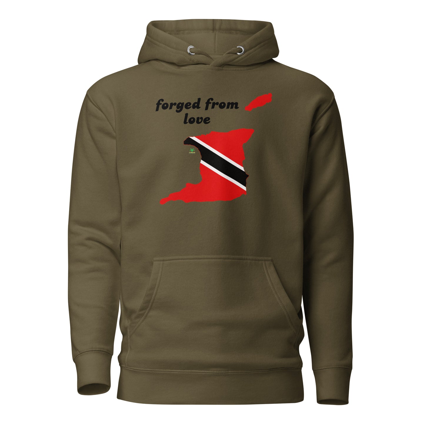 Forged from love Map & Flag of Trinidad & Tobago Unisex Hoodie