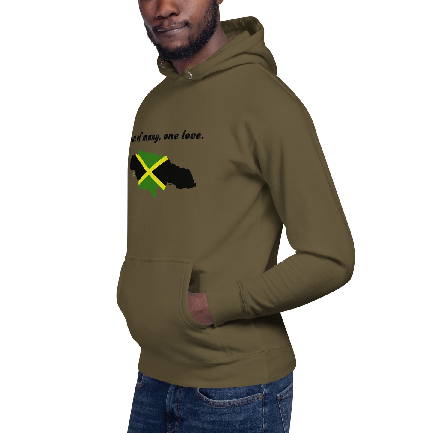 Out of Many, One Love Map & Flag of Jamaica Unisex Hoodie