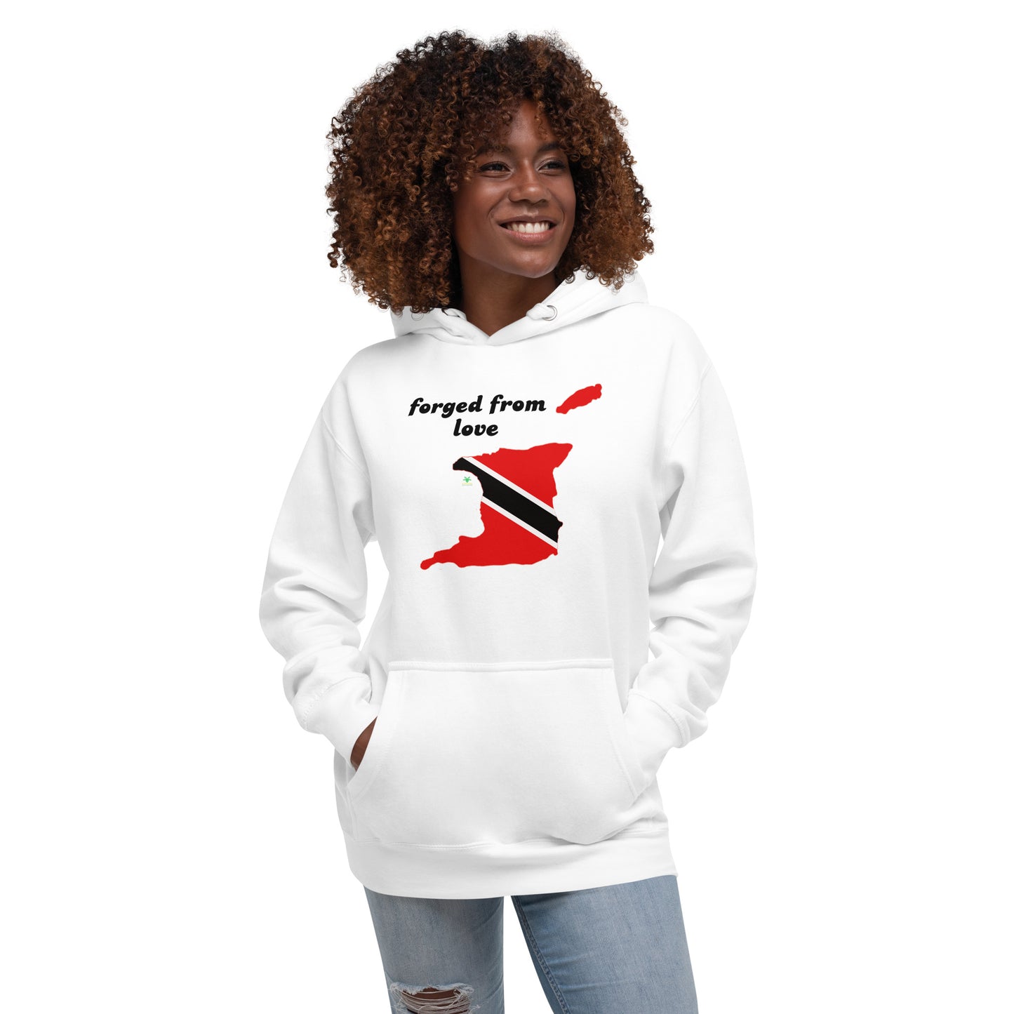 Forged from love Map & Flag of Trinidad & Tobago Unisex Hoodie