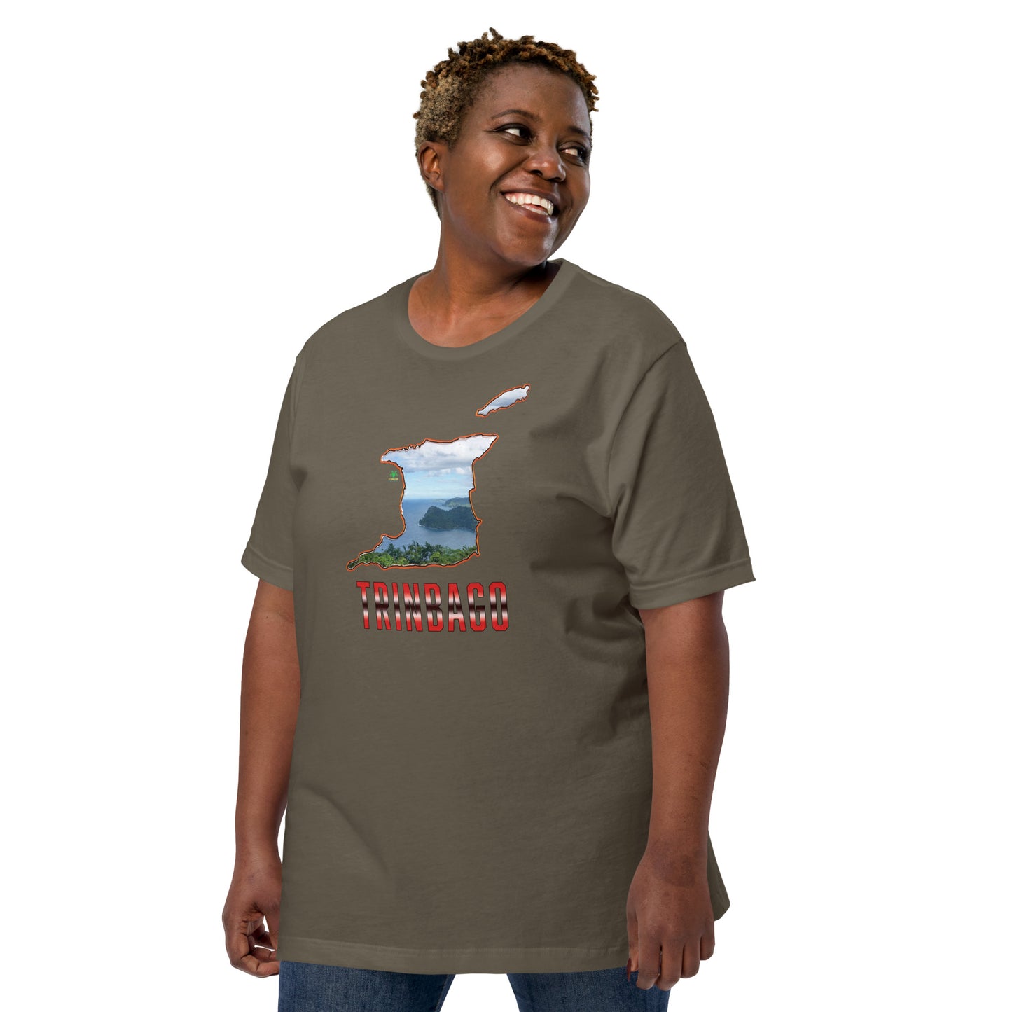 TRINBAGO Map & Photo Maracas Bay Trinidad & Tobago Unisex t-shirt