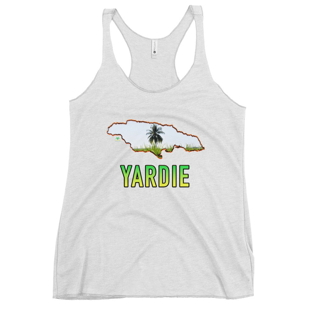 YARDIE Map & Photo of Jamaica, St. Elizabeth Women's Racerback Tank