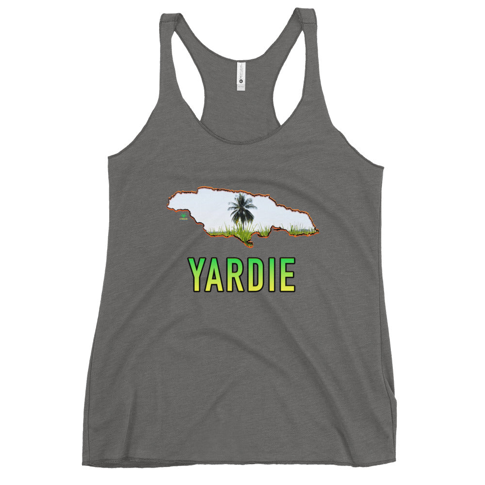 YARDIE Map & Photo of Jamaica, St. Elizabeth Women's Racerback Tank